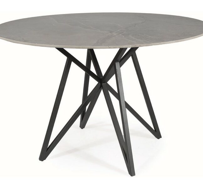 Jedálenský stôl okrúhly MURANO 120 cm – šedá efekt mramoru
