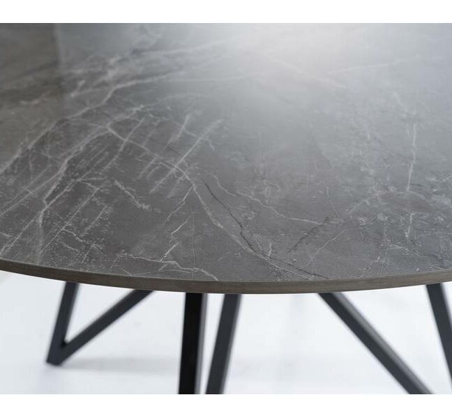 Jedálenský stôl okrúhly MURANO 120 cm – šedá efekt mramoru