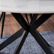 Jedálenský stôl okrúhly TALIA 120 cm – biely efekt mramoru