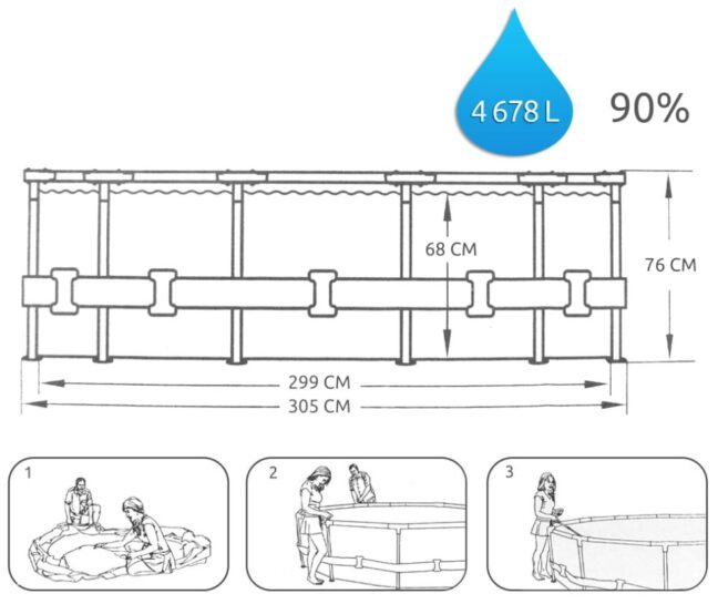 Bazén set Steel Pro 305x76cm 22in1