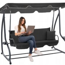 Záhradná hojdačka rozkladacia Ibiza – antracit