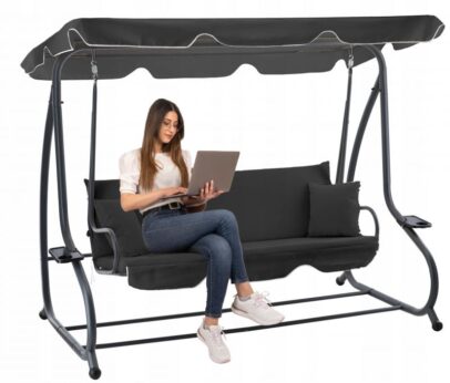 Záhradná hojdačka rozkladacia Ibiza – antracit