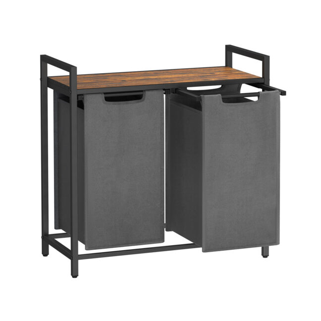 Kôš na bielizeň 2×46 L – sivý