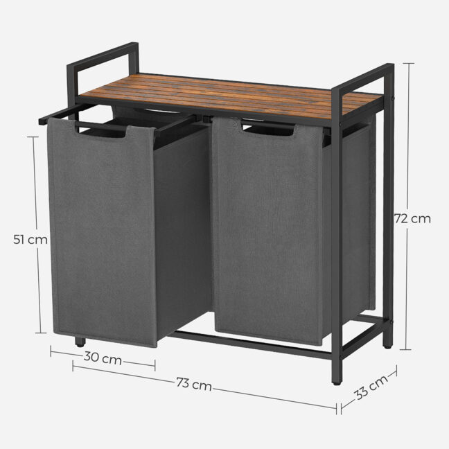 Kôš na bielizeň 2×46 L – sivý