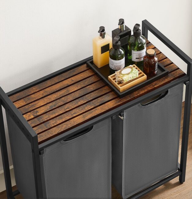 Kôš na bielizeň 2×46 L – sivý