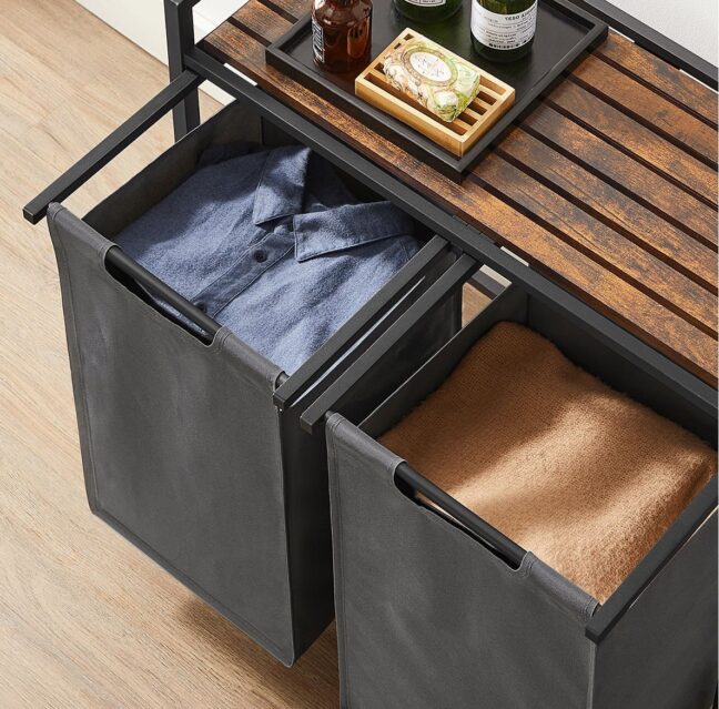 Kôš na bielizeň 2×46 L – sivý