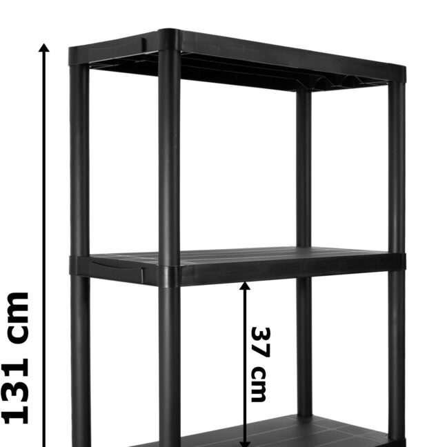 IRVING plastový regál 131x61x31 cm  – čierny