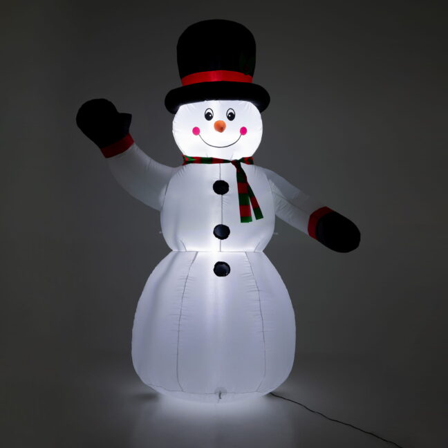 LED nafukovací snehuliak 190 cm
