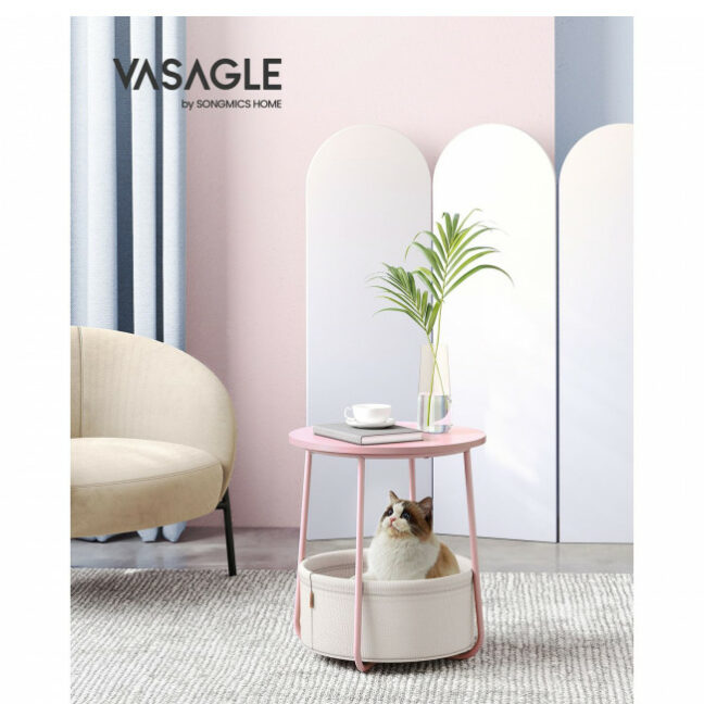 Odkladací stolík – ružový/béžový
