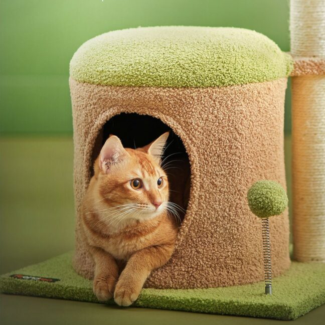 Malý domček so škrabadlom pre mačky