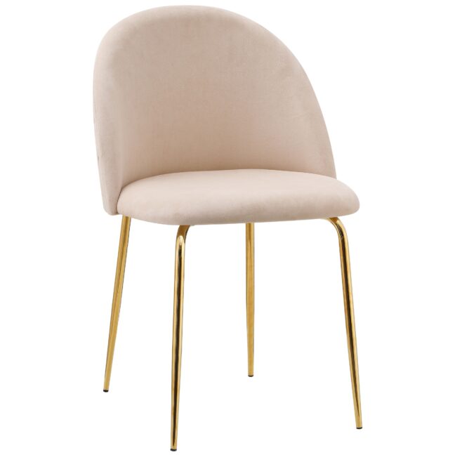 Zamatová stolička Fargo Gold Velvet béžová