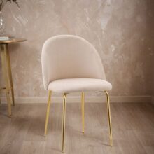 Zamatová stolička Fargo Gold Velvet béžová