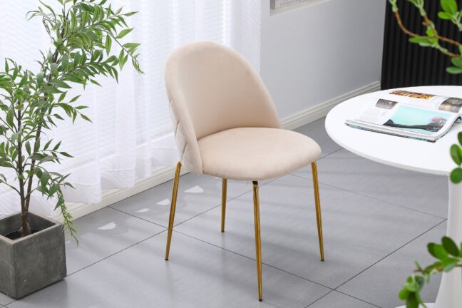 Zamatová stolička Fargo Gold Velvet béžová