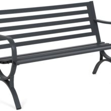 Kovová záhradná lavička Simple Grey