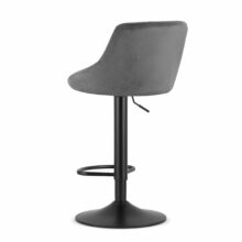 Barová stolička KAST zamat – sivá/čierna