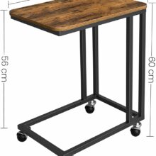 Rustikálny príručný/servírovací stolík s kolieskami