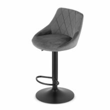 Barová stolička KAST zamat – sivá/čierna