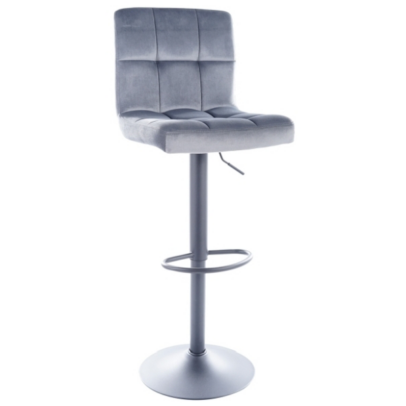 Barová stolička SILLA zamat – sivá
