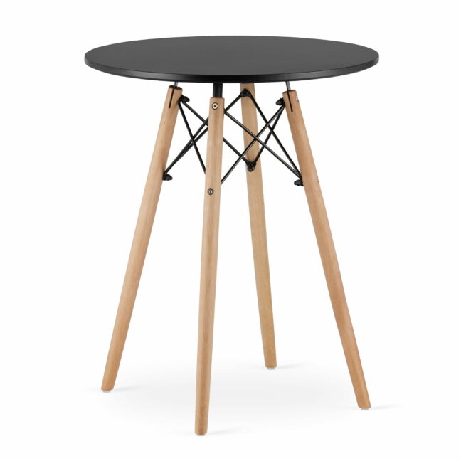 Jedálenský stôl TODI v škandinávskom štýle okrúhly – čierny (60cm)