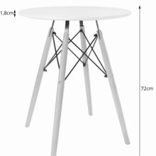 Jedálenský stôl TODI v škandinávskom štýle okrúhly – čierny (60cm)