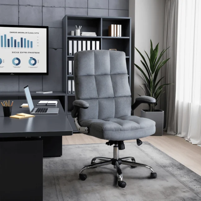 Kancelárske otočné kreslo LONDON zamatové, sivé