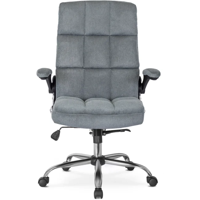 Kancelárske otočné kreslo LONDON zamatové, sivé