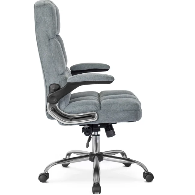 Kancelárske otočné kreslo LONDON zamatové, sivé