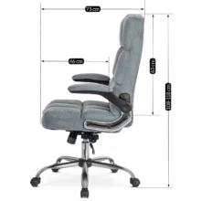 Kancelárske otočné kreslo LONDON zamatové, sivé