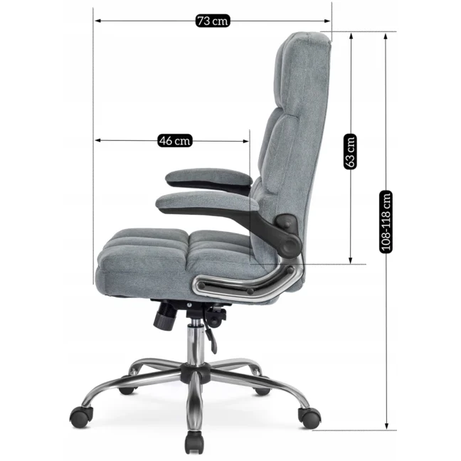 Kancelárske otočné kreslo LONDON zamatové, sivé