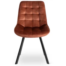 Jedálenská stolička RICK so zamatovým poťahom, hrdzavohnedá