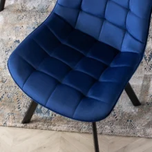Jedálenská stolička RICK so zamatovým poťahom, tmavomodrá