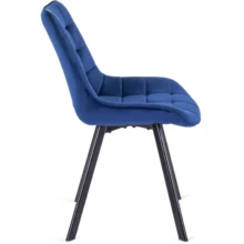 Jedálenská stolička RICK so zamatovým poťahom, tmavomodrá