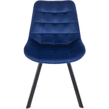 Jedálenská stolička RICK so zamatovým poťahom, tmavomodrá