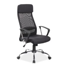 Kancelárska stolička polohovateľná sieťková – čierna
