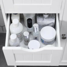 Kúpeľňová úložná skrinka – biela