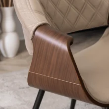 Jedálenská stolička DAKOTA, béžová zamatová/orech