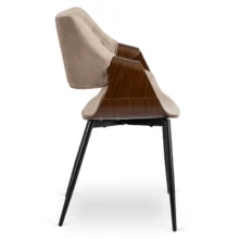 Jedálenská stolička DAKOTA, béžová zamatová/orech