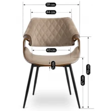 Jedálenská stolička DAKOTA, béžová zamatová/orech