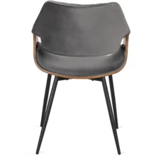 Jedálenská stolička DAKOTA sivá zamatová/orech