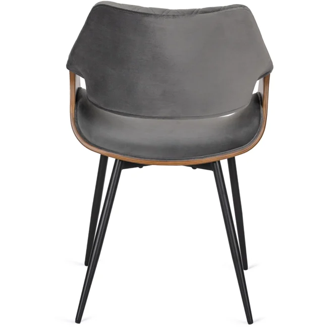 Jedálenská stolička DAKOTA sivá zamatová/orech