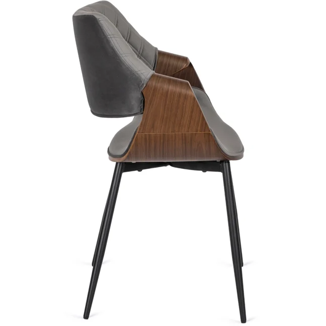 Jedálenská stolička DAKOTA sivá zamatová/orech