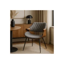 Jedálenská stolička DAKOTA sivá zamatová/orech