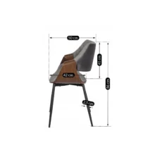 Jedálenská stolička DAKOTA sivá zamatová/orech