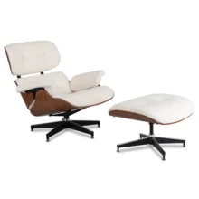 Štýlové kreslo PALERMO s podnožkou, biela