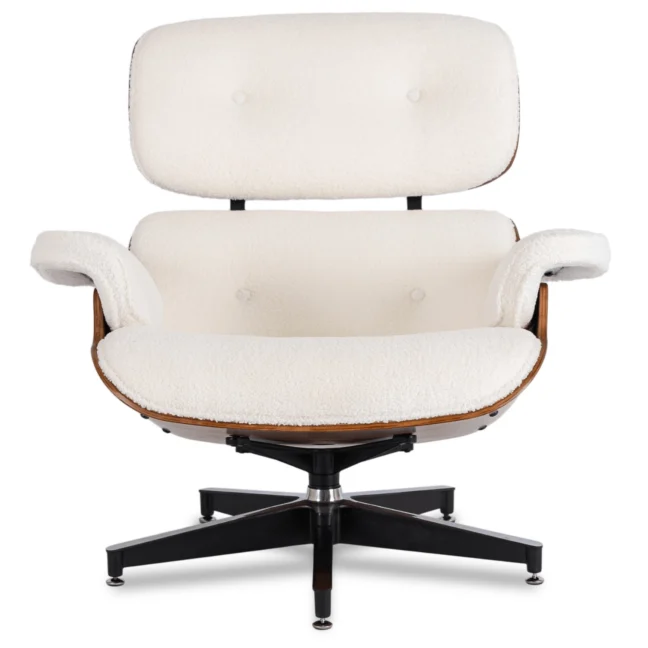 Štýlové kreslo PALERMO s podnožkou, biela