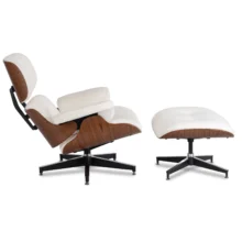 Štýlové kreslo PALERMO s podnožkou, biela