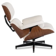 Štýlové kreslo PALERMO s podnožkou, biela