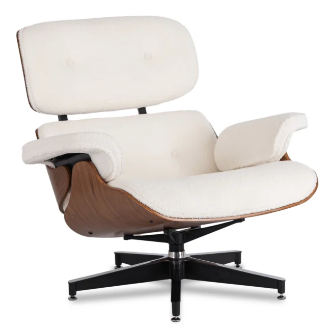 Štýlové kreslo PALERMO s podnožkou, biela