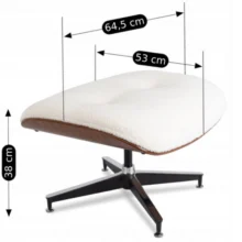 Štýlové kreslo PALERMO s podnožkou, biela