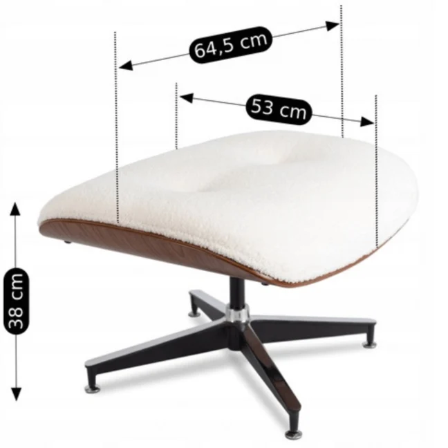 Štýlové kreslo PALERMO s podnožkou, biela